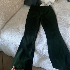 Dark Green Flared corduroy Pants